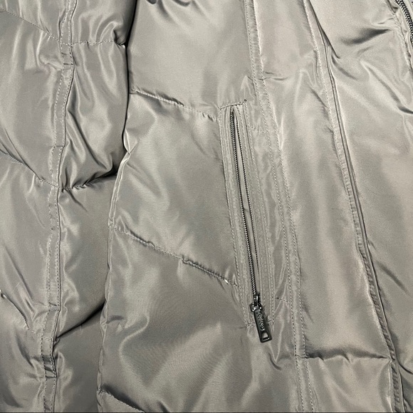 Calvin Klein hooded Trim Faux Fur puffy Coat Gray - Picture 6 of 16